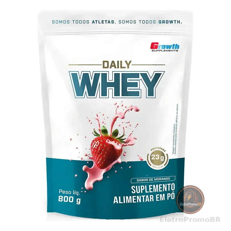 Daily Whey Protein 800g Growth Supplements Morango