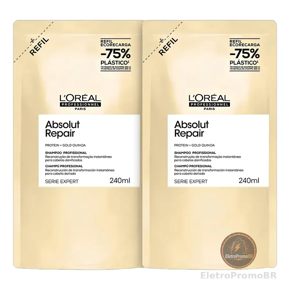 Kit C/2 Refil Sh Absolut Repair Loréal Professionnel 240ml