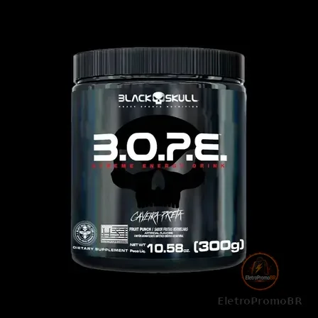 Suplemento Em Pó Bope 300g - Caveira Preta - Black Skull Sabor Frutas Vermelhas