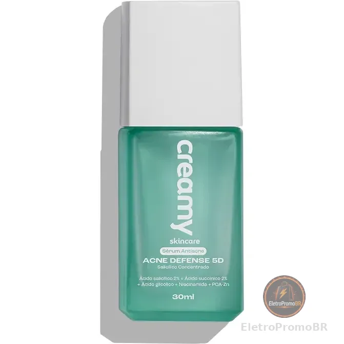 Creamy Skincare Sérum Antiacne Acne Defense 5d 30ml | Salicílico Concentrado, 5 Defesas Contra A Acne, Trata De Pele... Dia/noite