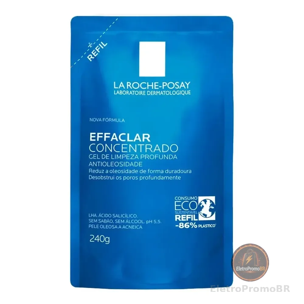 Gel De Limpeza Facial Refil Para Pele Oleosa E Acneica Com Ácido Salicílico, Lha E Zinco De Limpeza Profunda E Controle Duradouro Da Oleosidade Effaclar La Roche-posay 240g