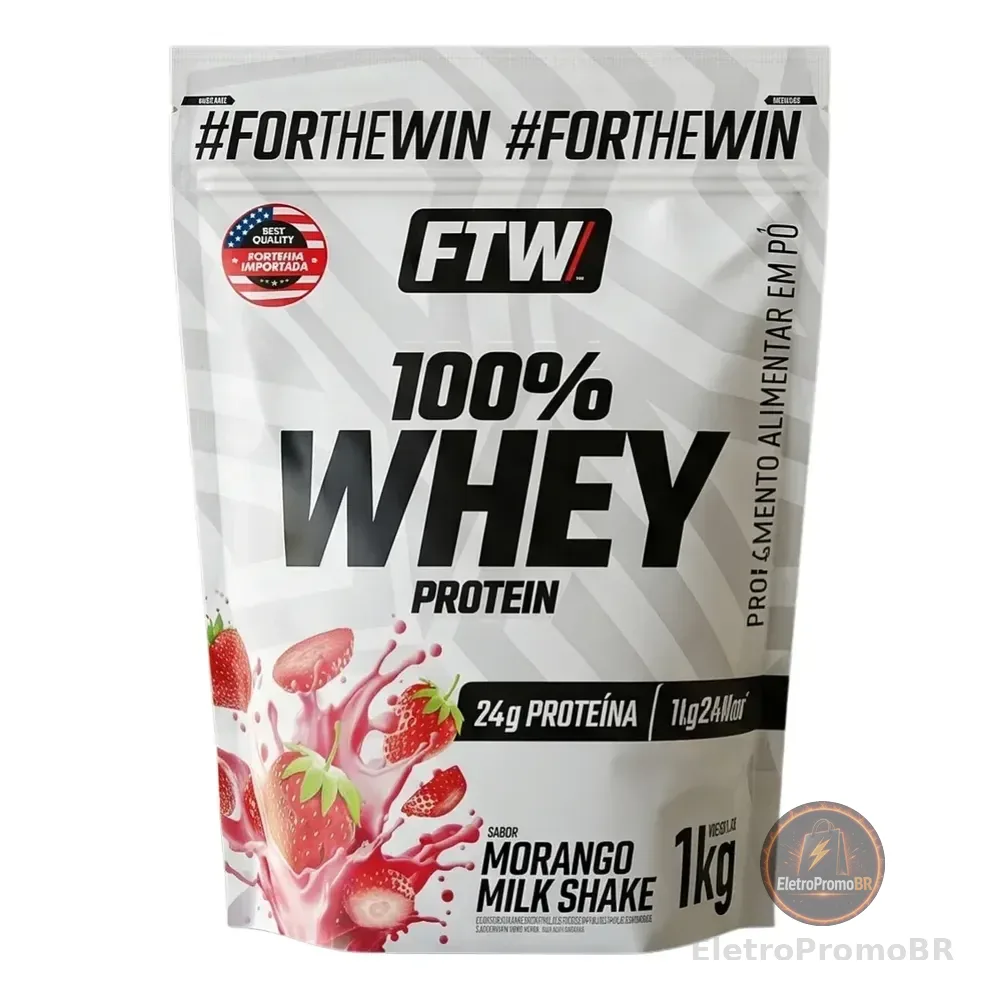 Suplemento Whey Protein Ftw 100% Concentrado 1kg Musculação Morango Milkshake
