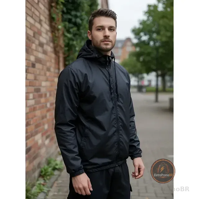 Jaqueta Corta Vento Masculina Ultra Leve 2 Bolsos