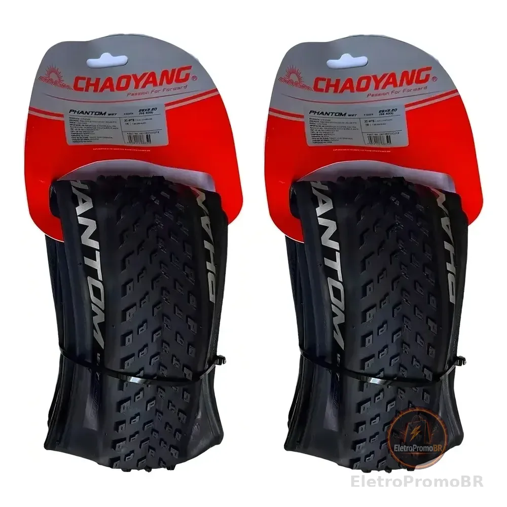 Par Pneus Chaoyang Phantom Wet Tubeless Bike Aro 29x2.20 Mtb Preto