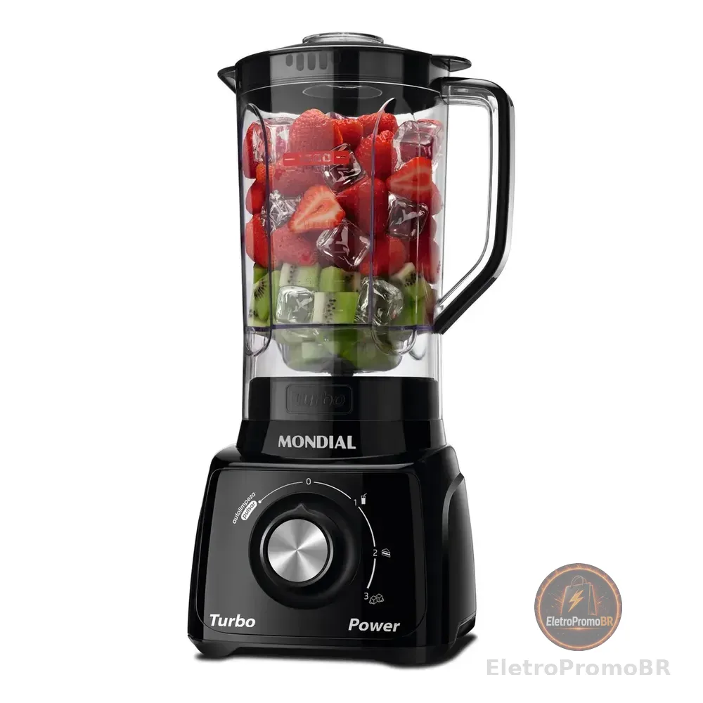 Liquidificador Turbo Power Mondial 550w - L-99 Fb Preto 127v