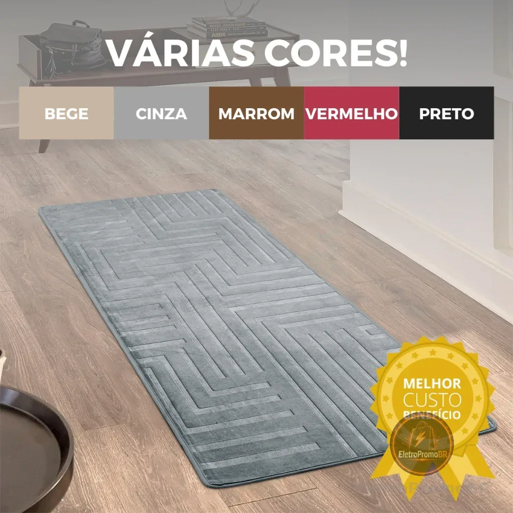 Tapete Passadeira Sala Quarto Cozinha Corredor Itália Geométrica Grande Antiderrapante Exclusivo
