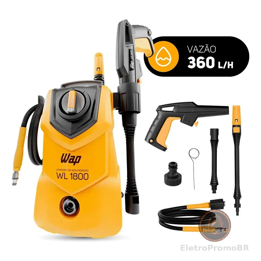 Lavadora De Alta Pressão Compacta Wap Wl 1800 1400w 1500psi 360l/h 220v Amarelo 60 Hz