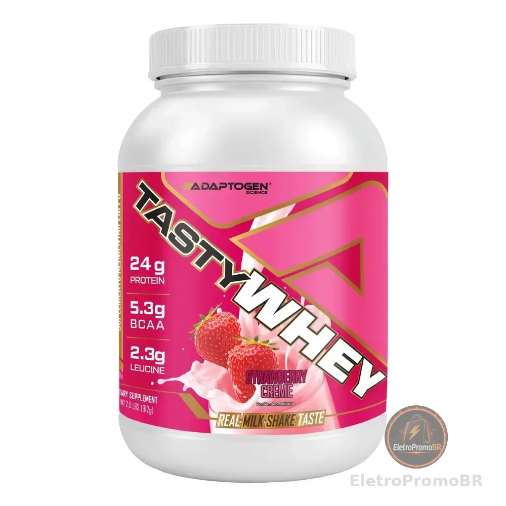 Suplemento En Pó Adaptogen Science Tasty Whey Gourmet Proteí Morango