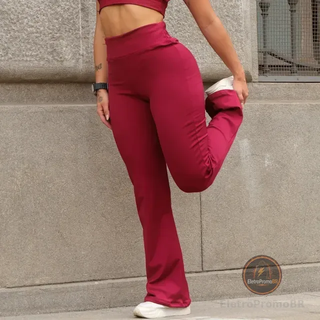 Calça Legging Leg Flare Zero Transparência Grossa Academia