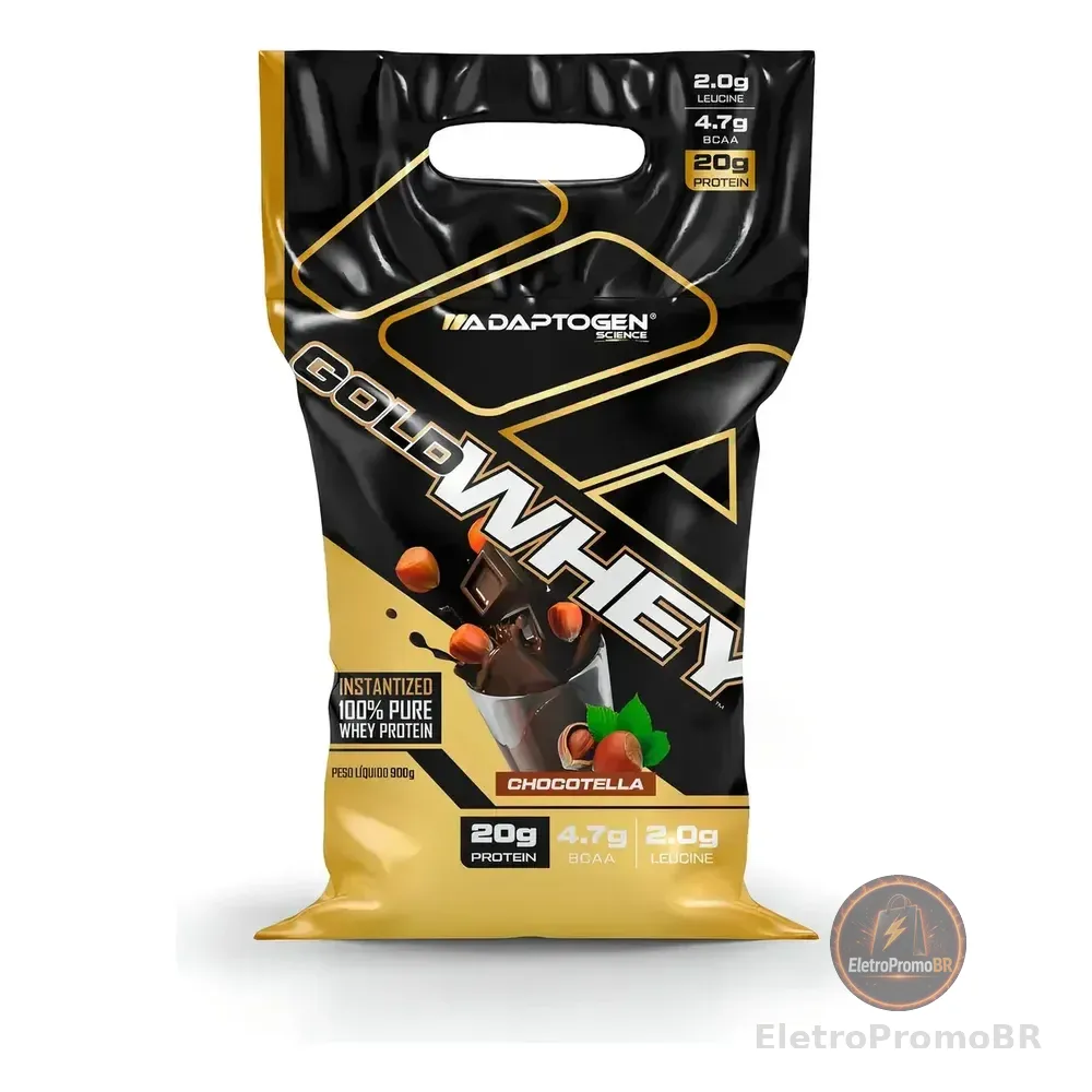 Gold Whey 100% Whey Protein 900g Sabor Chocotella Adaptogen Sabor Chocotela