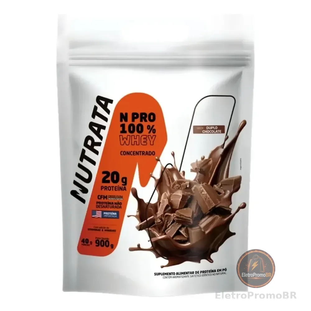 Whey Protein 100% Npro Refil 900g Sabor Chocolate Nutrata Chocolate
