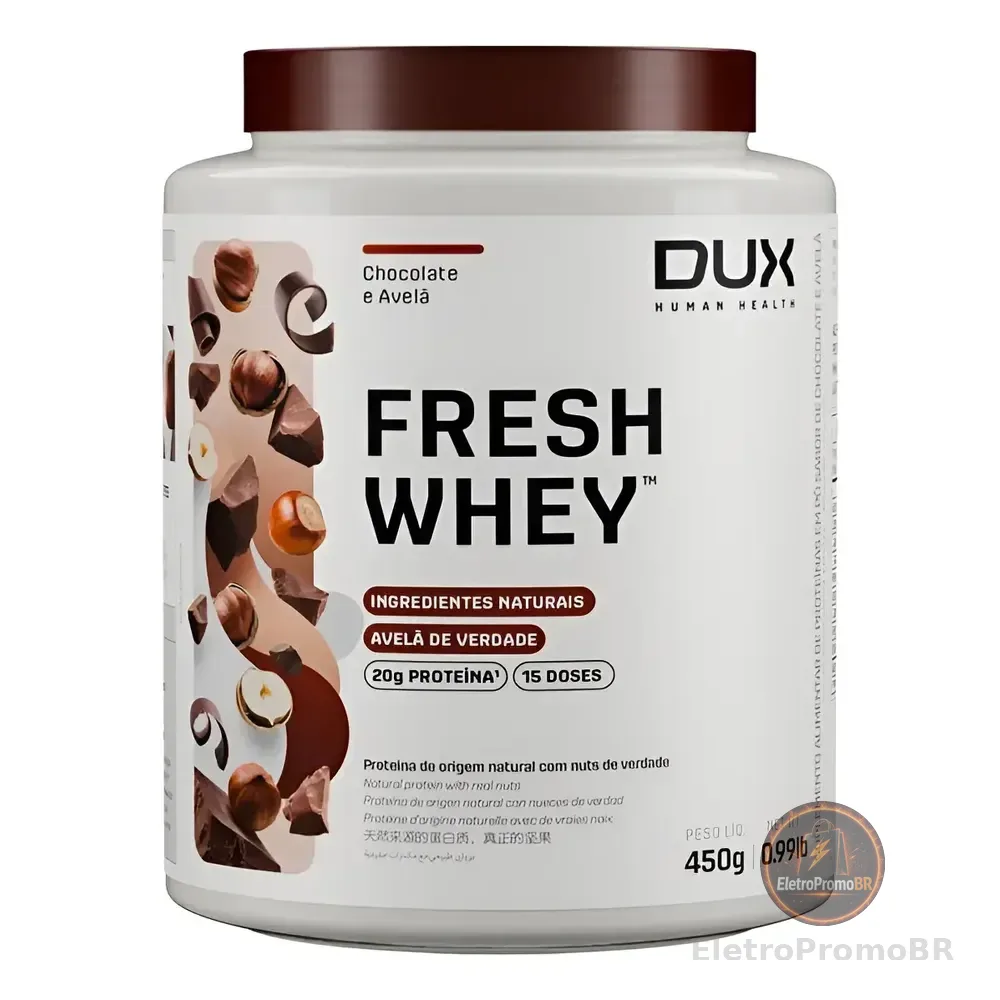 Whey Protein Fresh Whey Dux Nutrition - Pote 450g Sabor Choc Chocolate/avellana