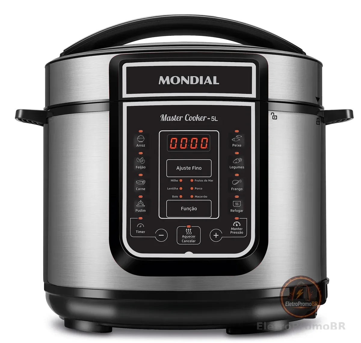 MONDIAL Panela de Pressão Digital, Master Cooker - 5L, 220V, Preto, 900W - PE-38