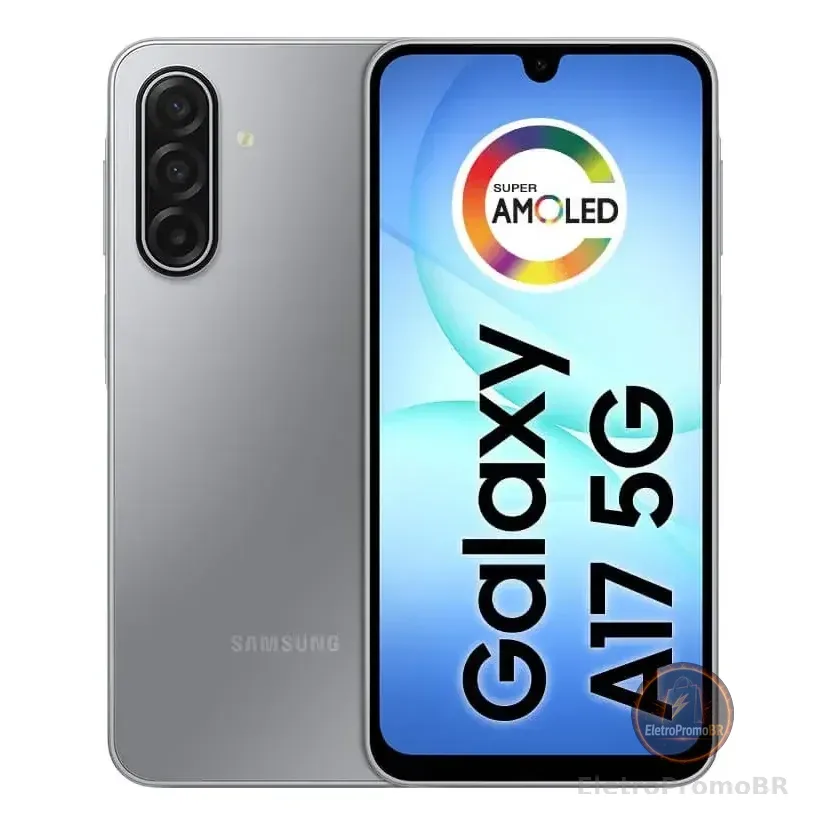 Celular Samsung Galaxy A17 5g Com Ia, 128gb, 4gb Ram, Câm De 50mp, Tela De 6.7 , Nfc, Ip54 - Cinza