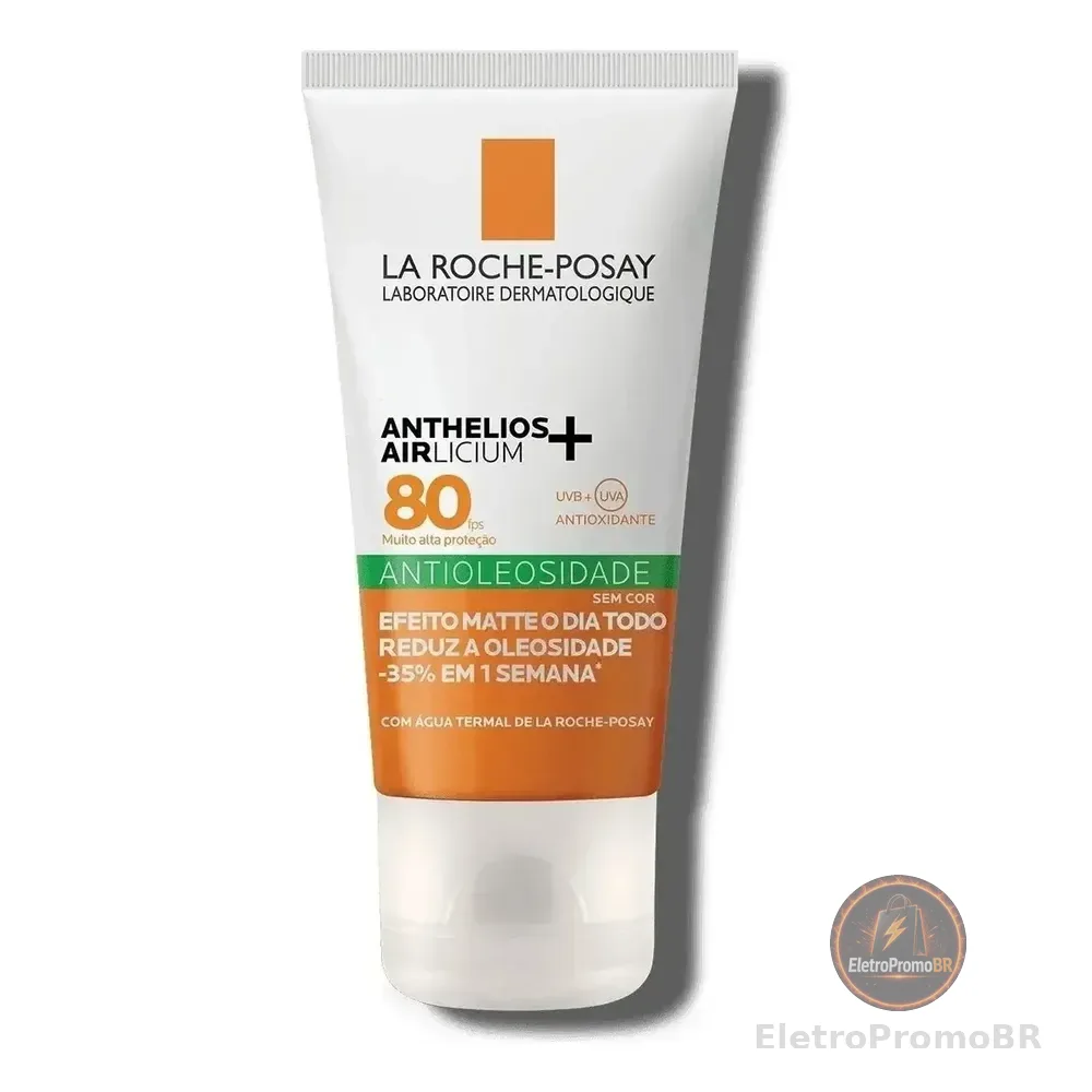 Protetor Solar Facial Antioleosidade Fps80 Controle De Oleosidade Efeito Matte Cobertura Uniforme Toque Seco Sem Cor Anthelios Airlicium La Roche-posay 40g