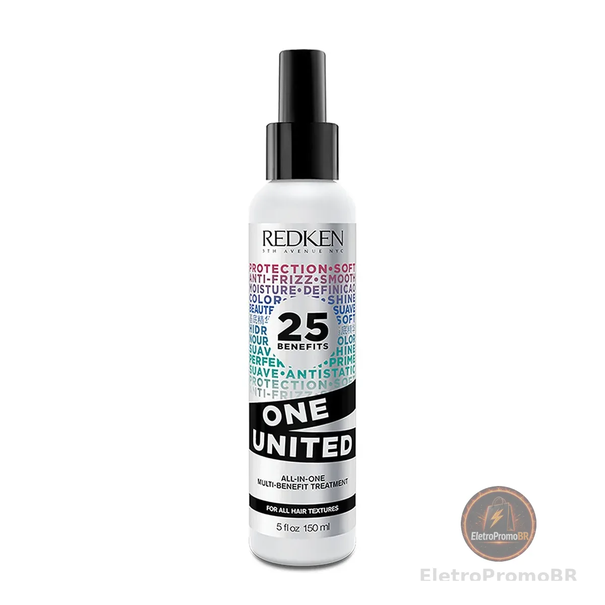 Redken One United, Leave-in Multibenefícios, Fórmula Livre de Sulfatos e Parabenos, Tratamento com Proteção Térmica até 230°C para Todos os Tipos de Cabelos