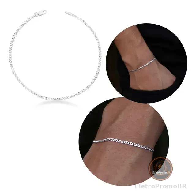 Pulseira Prata 925 Grumet 2mm Escamada Masculina Argennti