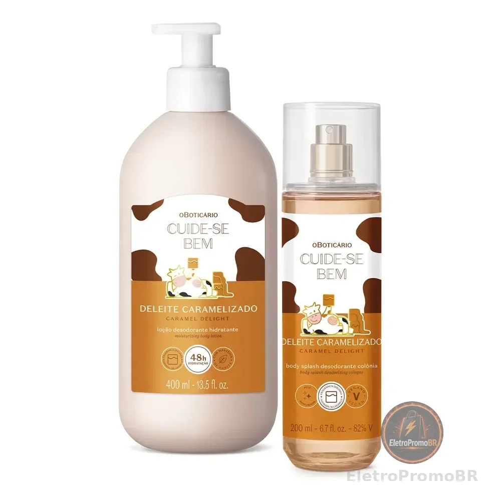 Combo Cuide-se Bem Deleite Caramelizado: Body Splash 200ml + Loção Corporal 400ml