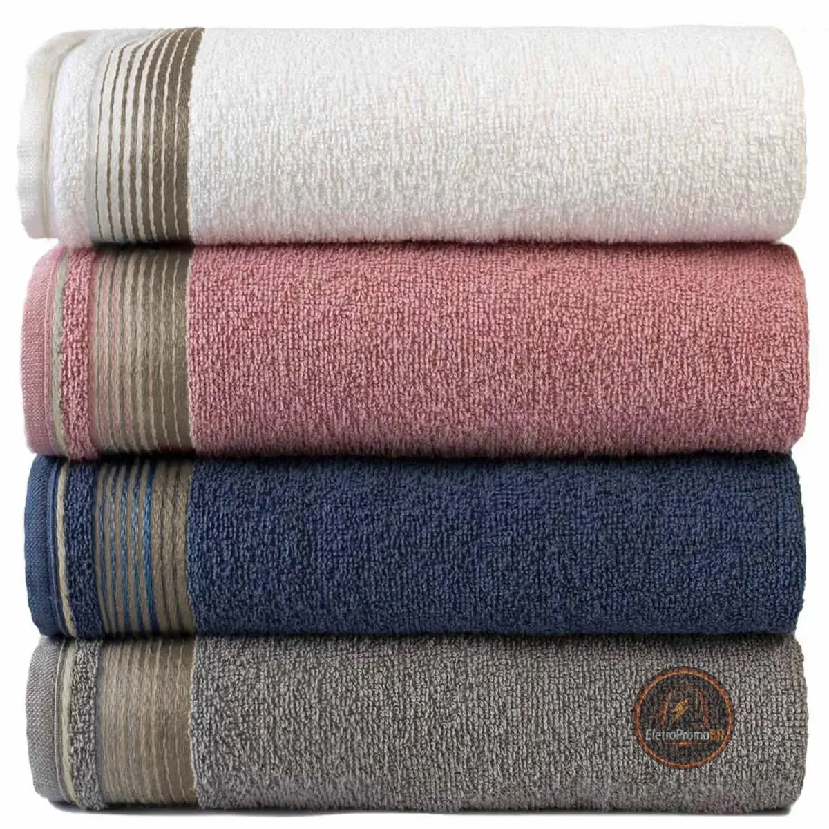 Kit Com 4 Toalhas Banhão Gigante Alta Absorção Sublime 70x150cm - KIT 3 (Branco/Rosa/Azul/Gris)