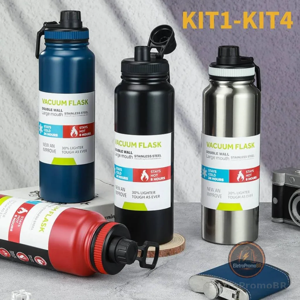 Garrafa Térmica Isolada 800ml a Vácuo em Aço Inoxidável Água Gelada Esporte - Ideal para Homens e Mulheres