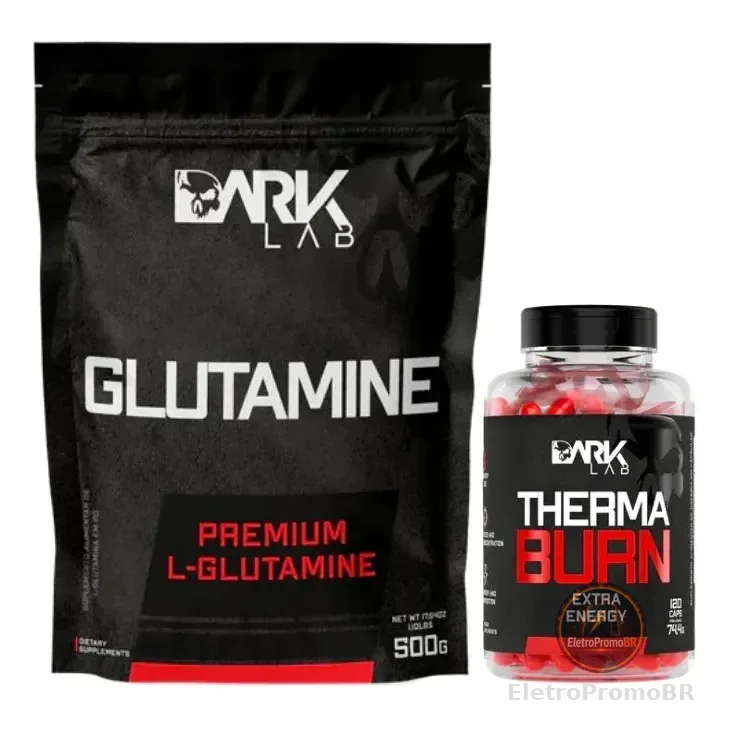 Glutamina Refil 500g + Termogênico Therma Burn 210mg 120 Caps Dark Lab