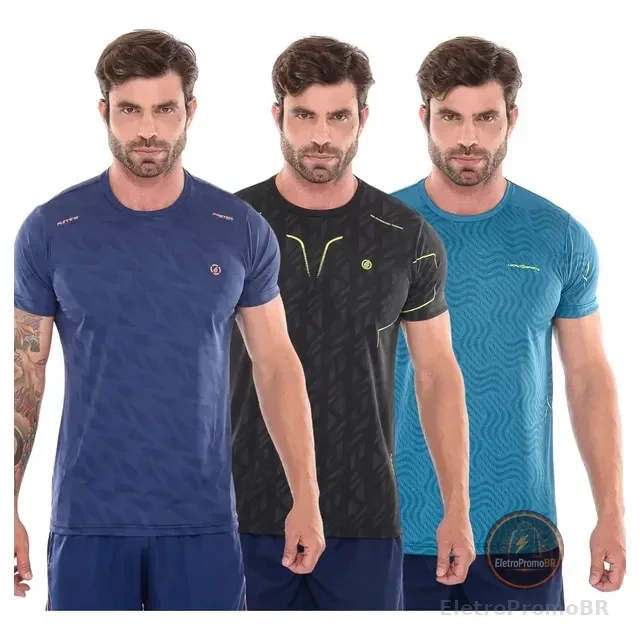 Kit 3 Camisetas Dryfit Masculina.