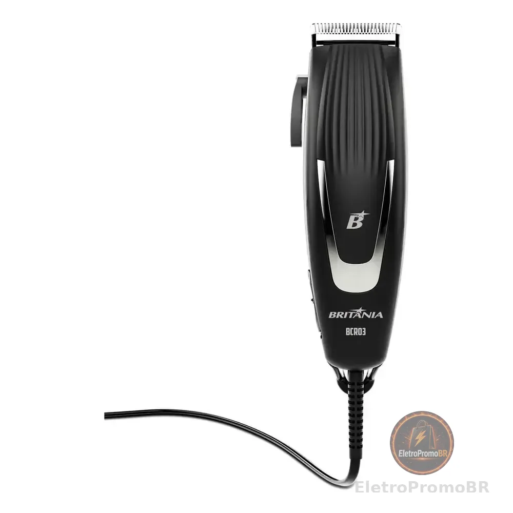 Cortador De Cabelos Britânia Bcr03 9 Acessórios 18w Cor Preto 220v