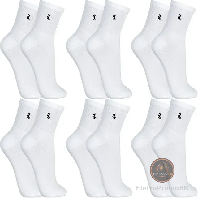 Kit 6 Pares Meias Lupo Cano Médio Alto Academia Original