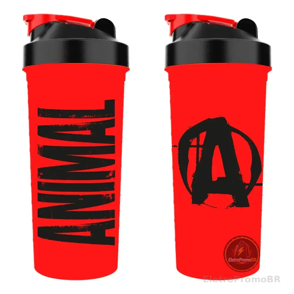 Coqueteleira / Shaker Animal Pak Vermelha - Academia 600ml - Universal Nutrition