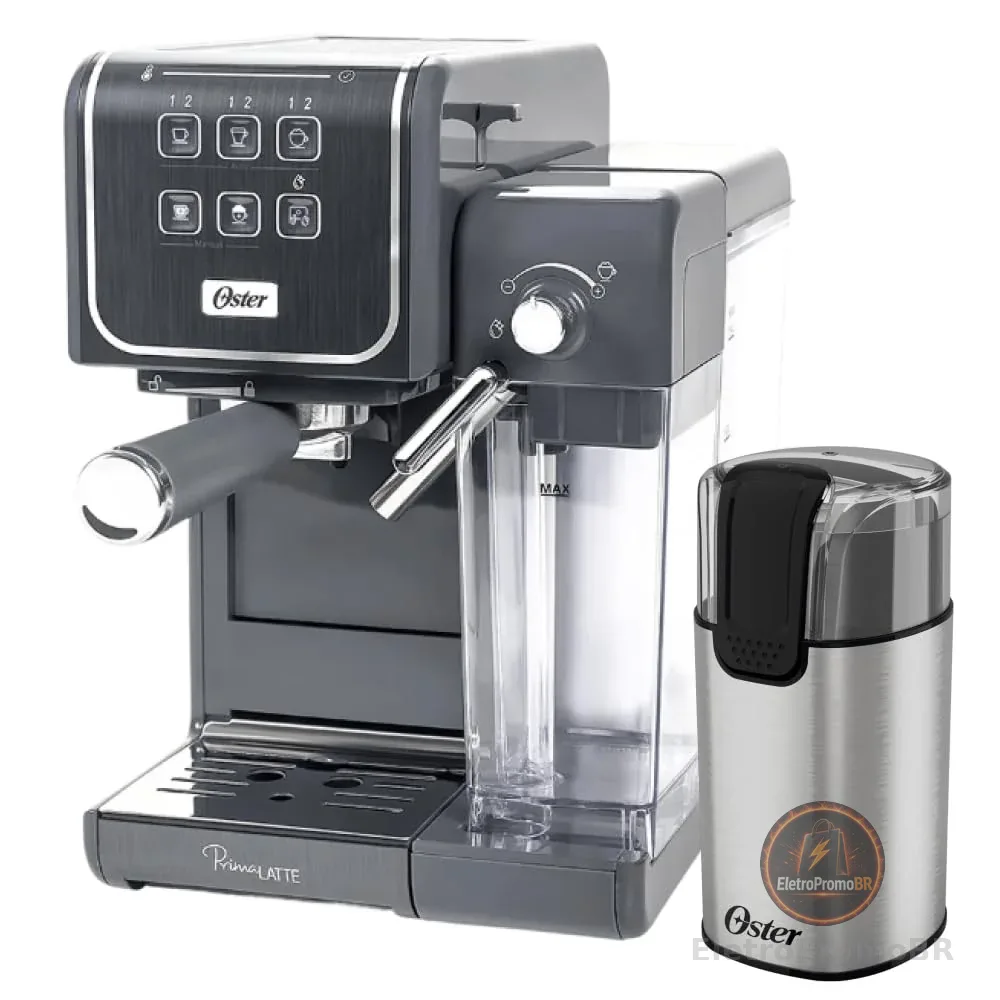 Oster Kit Cafeteira PrimaLatte Touch e Moedor de Café Elétrico Oster - 220V