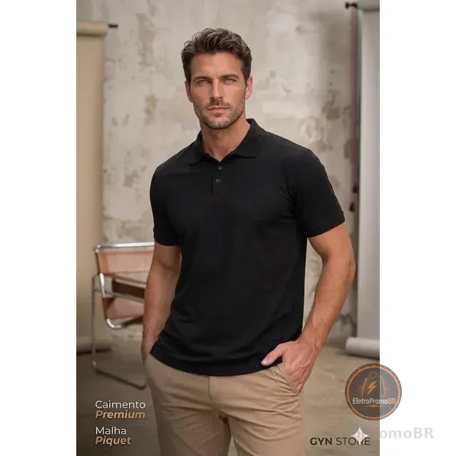 Camiseta Gola Polo Blusa Masculina Uniforme Lisa Confortável