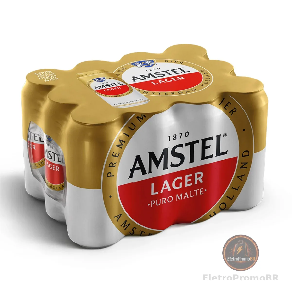 Amstel Cerveja Lager Lata 473ml Pack 12 Unidades