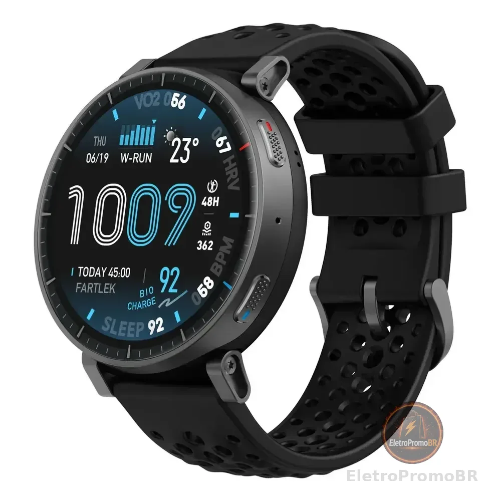 Amazfit Active Max A2557 1.75   46.5 Mm Cinza Silicone Preto