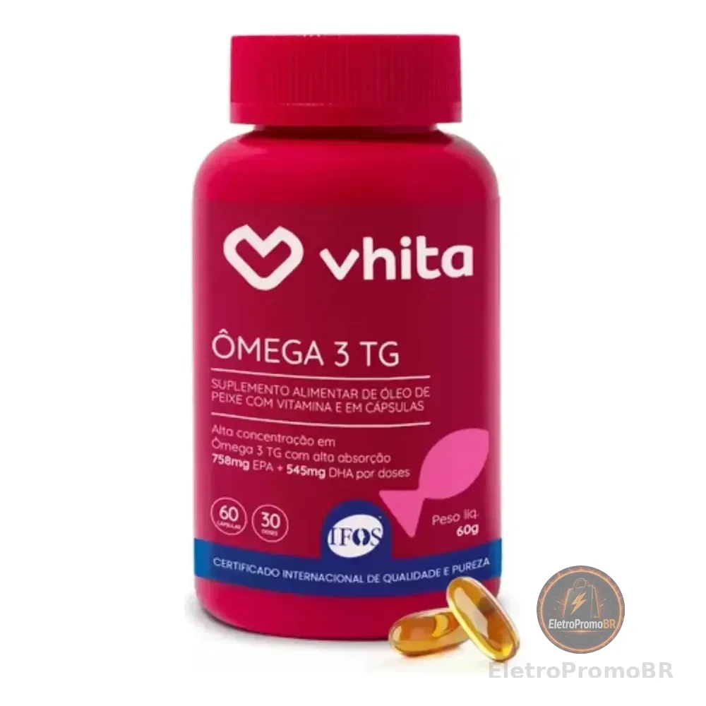 Ômega 3 1000mg Tg Selo Ifos Epa Dha Vhita 60 Cáps Sem Sabor