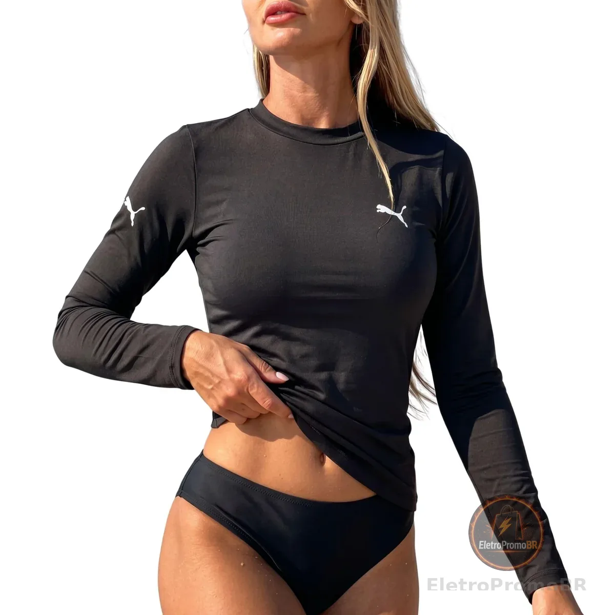 Camiseta Térmica Puma UV50+ Manga Longa Feminina Adulto