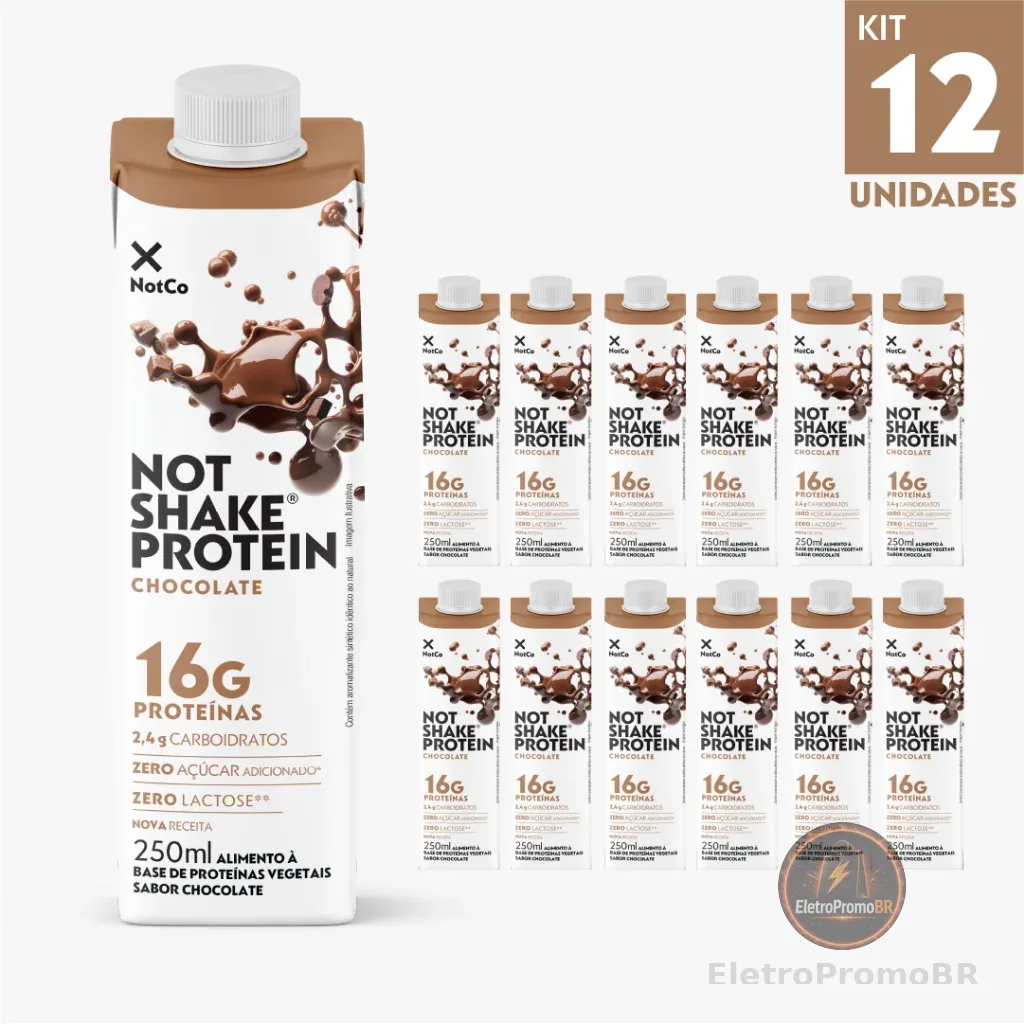 Kit 12x Bebida Proteica NotCo NotShake Protein 16g de Proteina Chocolate 250ml