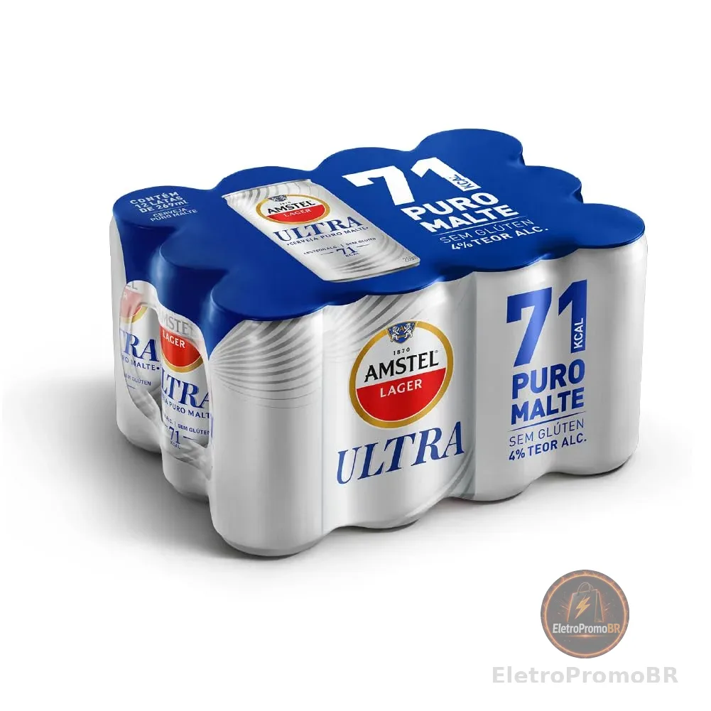 Amstel Ultra Cerveja Puro Malte, Pack 12 Latas 269ml
