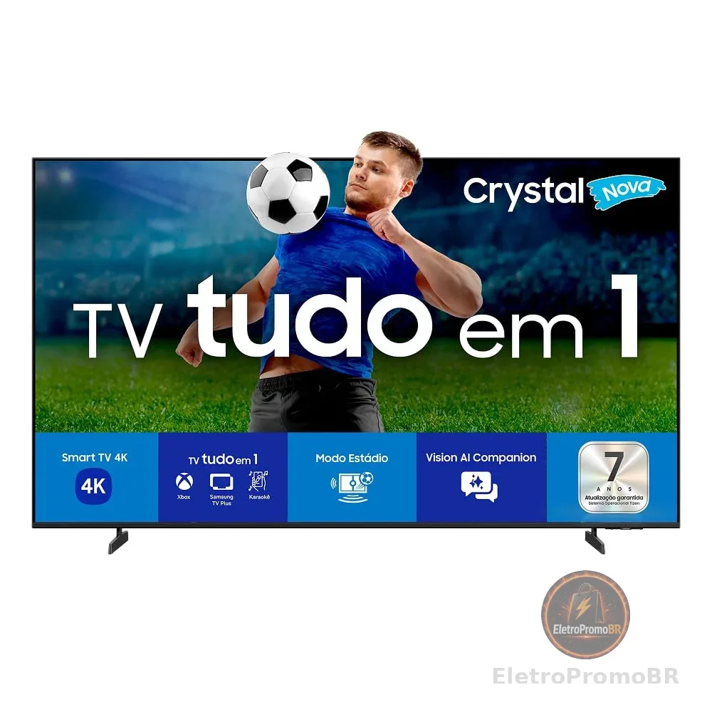 Samsung Smart TV 58" Crystal UHD 4K U8500F 2025, Xbox Cloud Gaming, Canais Gratuitos, 7 Anos de Atualização, AI Energy Mode, Alexa integrada