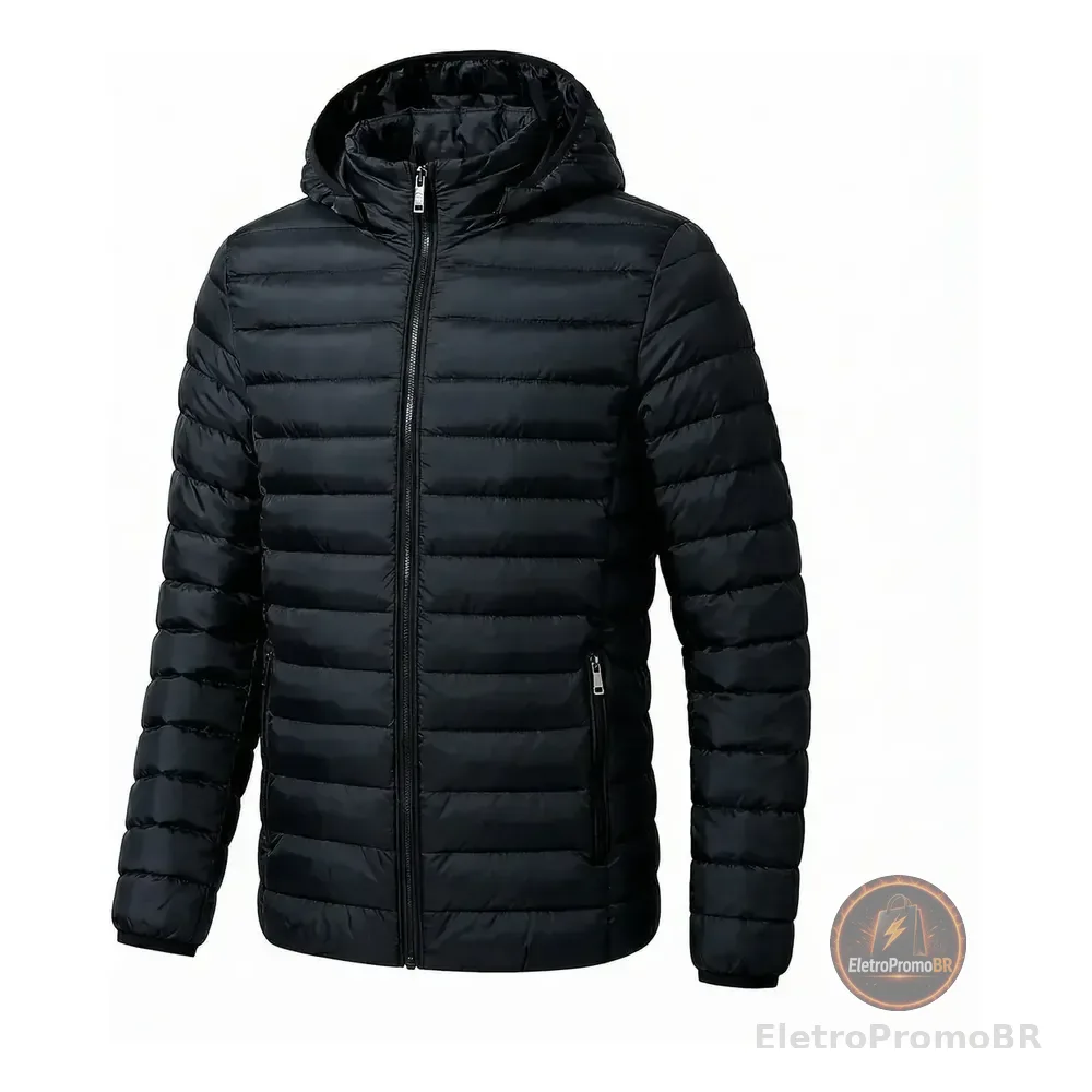 Jaqueta Masculina Puffer Corta Vento Bobojaco Blusa De Frio Preto M Gominho