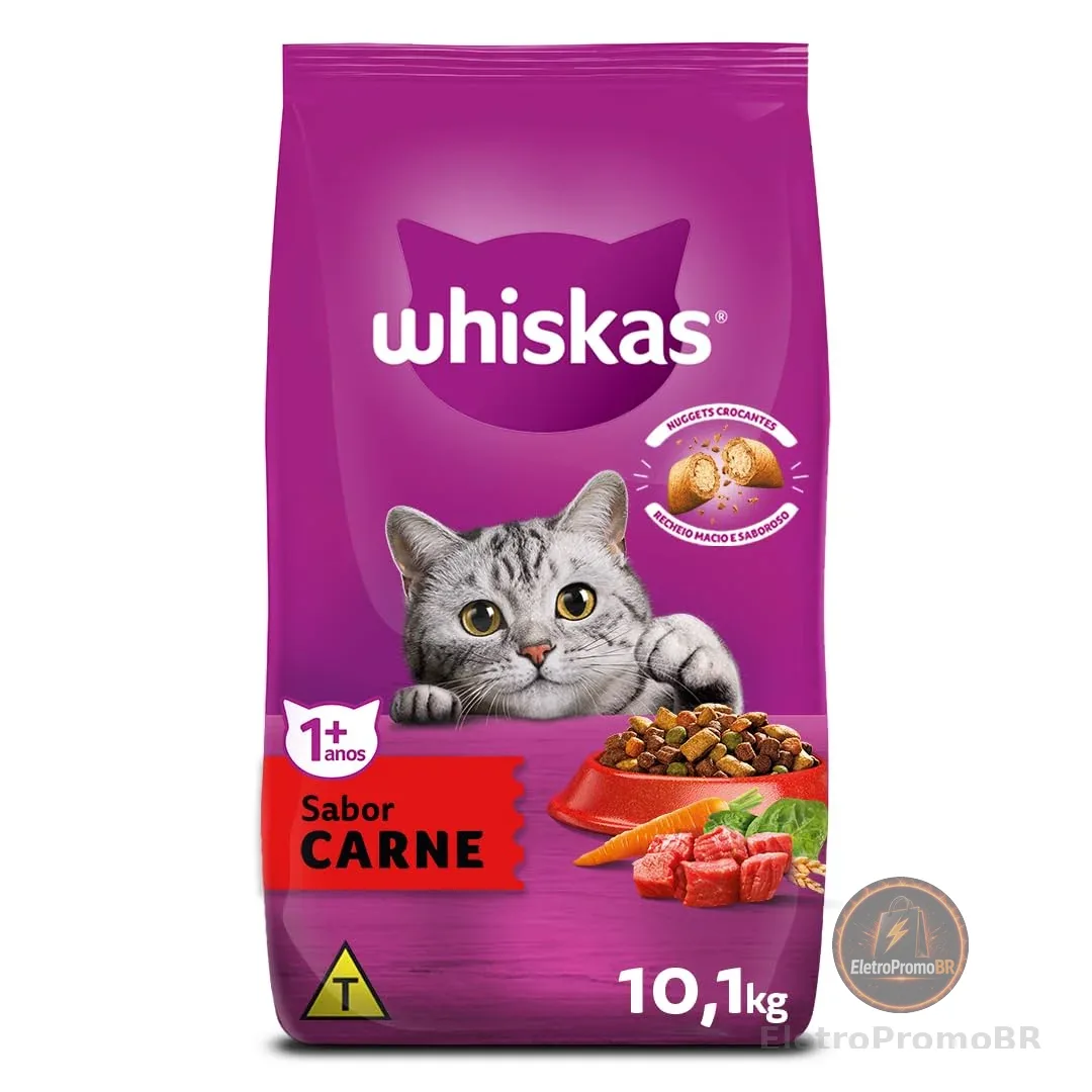 whiskas Ração Whiskas Carne Para Gatos Adultos 10 1 Kg