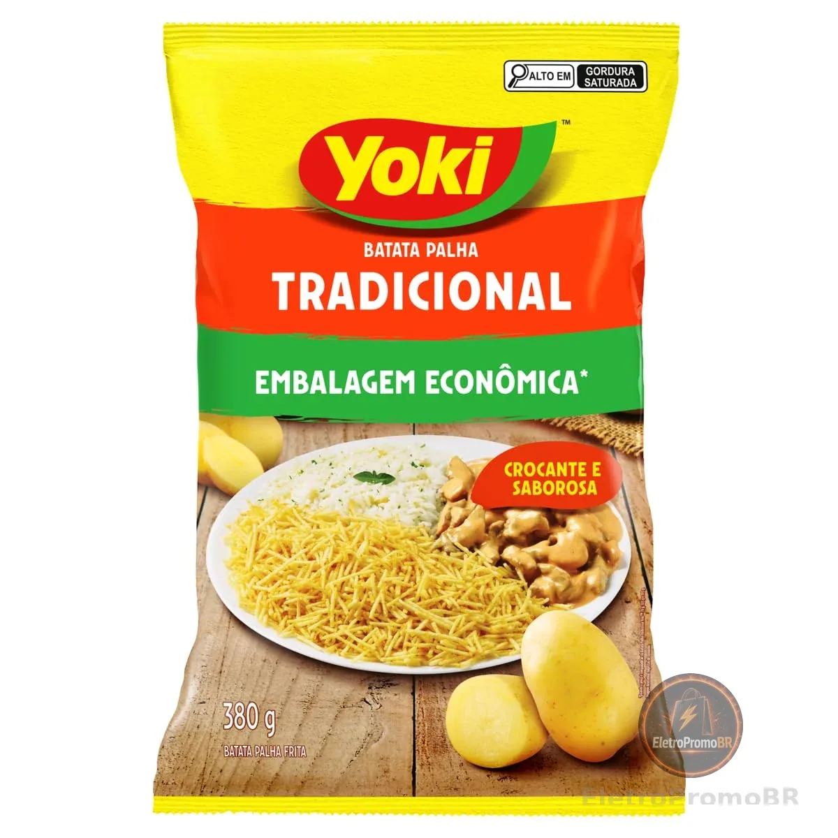 Batata Palha Frita Tradicional Yoki Pacote 380g Embalagem Econômica