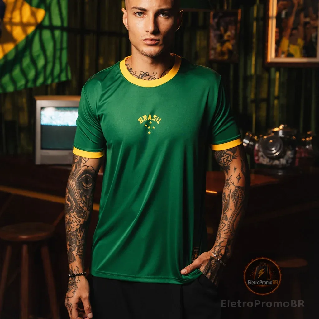 Camisa Brasil Urban Dry Verde Masculina
