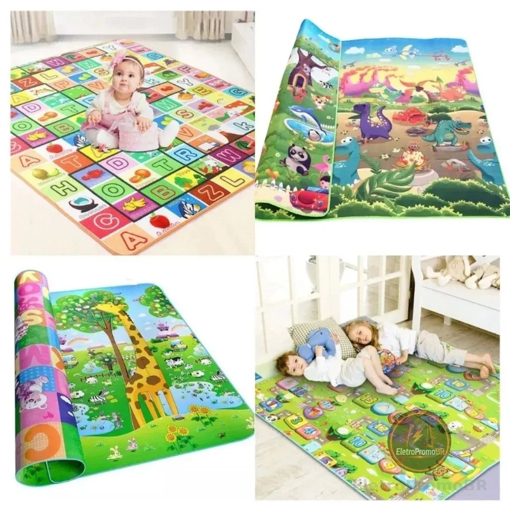 Dupla Face Térmico Tapete de Atividades 120cmx90cm Infantil Emborrachado Educativo bebê crianças