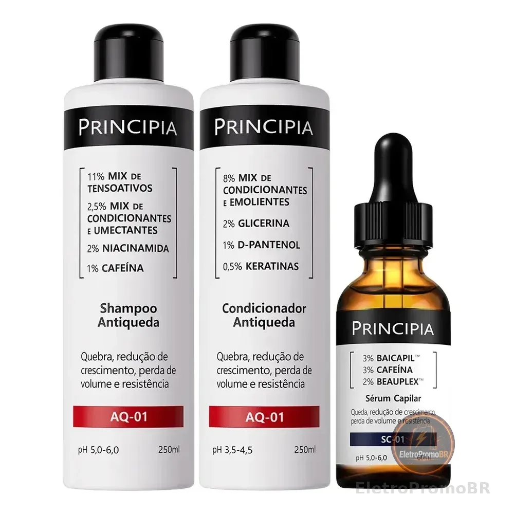 Principia Kit Antiqueda Trio Shampoo + Condicionar + Sc-01