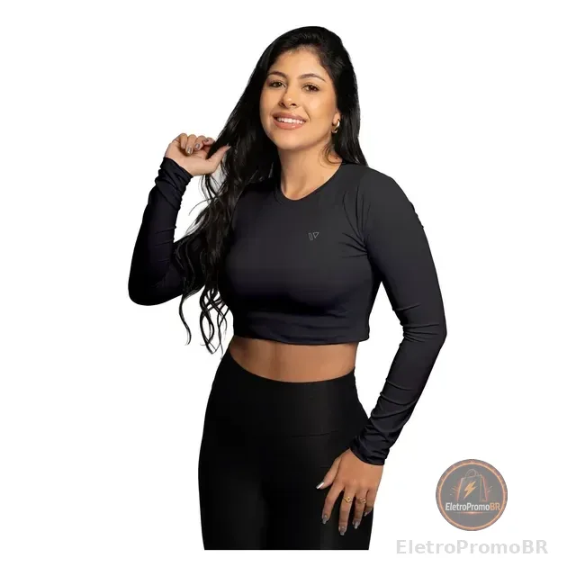 Cropped Poliamida Blusa Feminina Camiseta Proteção Uv Voker