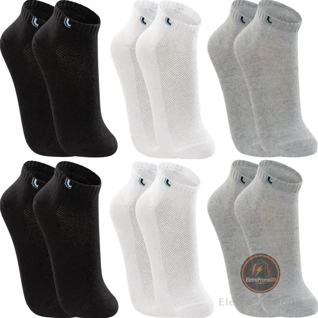 Kit 6 Pares Meias Lupo Cano Curto Academia Algodão