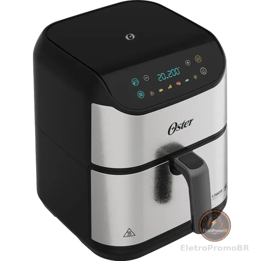 Fritadeira Digital Inox Oster 5l Com Painel Touch Cor Prateado