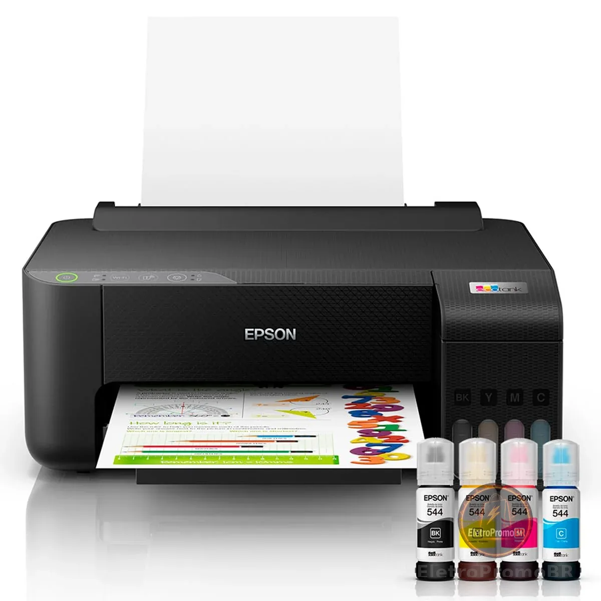 Impressora Epson EcoTank L1250 - Tanque de Tinta Colorida, Wi-Fi Direct, Comando de voz, Bivolt, Cor: Preto