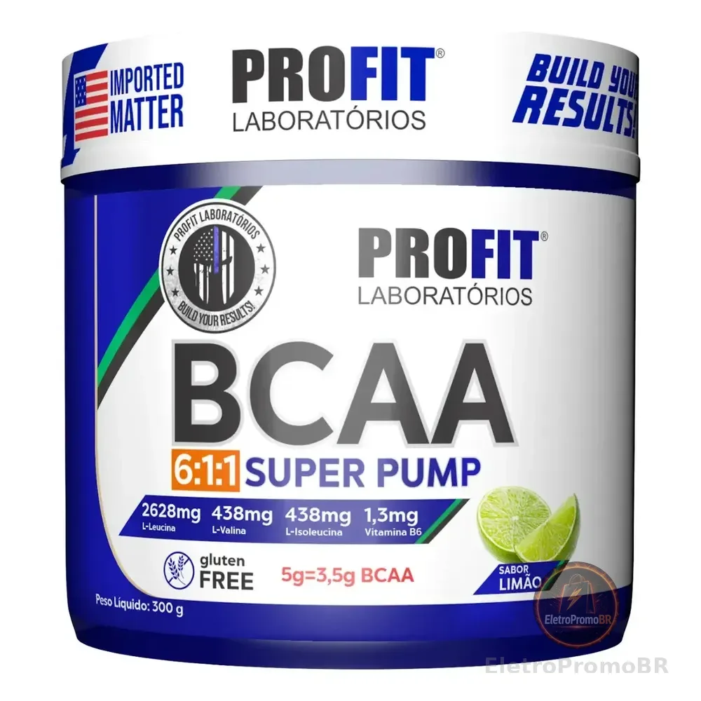Bcaa 6:1:1 Em Pó Super Pump 300g - Profit Labs Sabor Limão