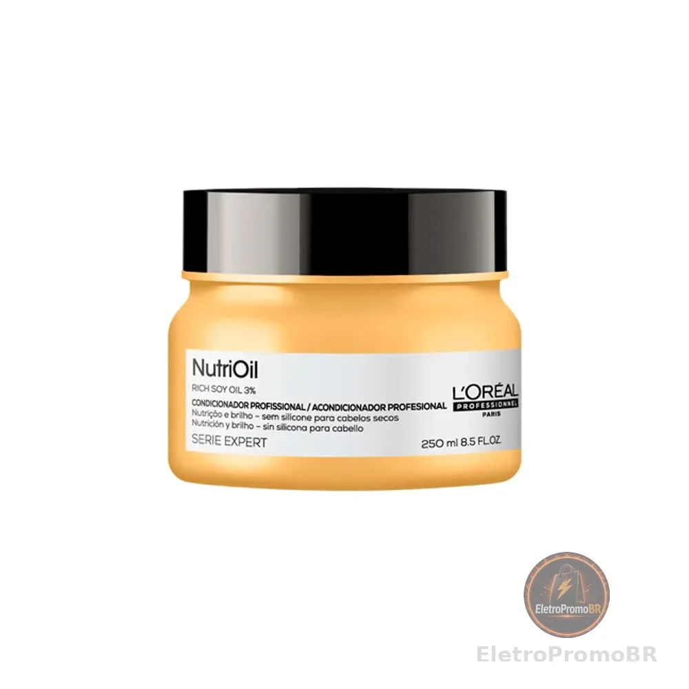 L'Oréal Professionnel Serie Expert NutriOil Máscara de Tratamento de Nutrição com Óleo de Soja para Cabelos Secos e Sem Brilho, para Força e Maciez 250g